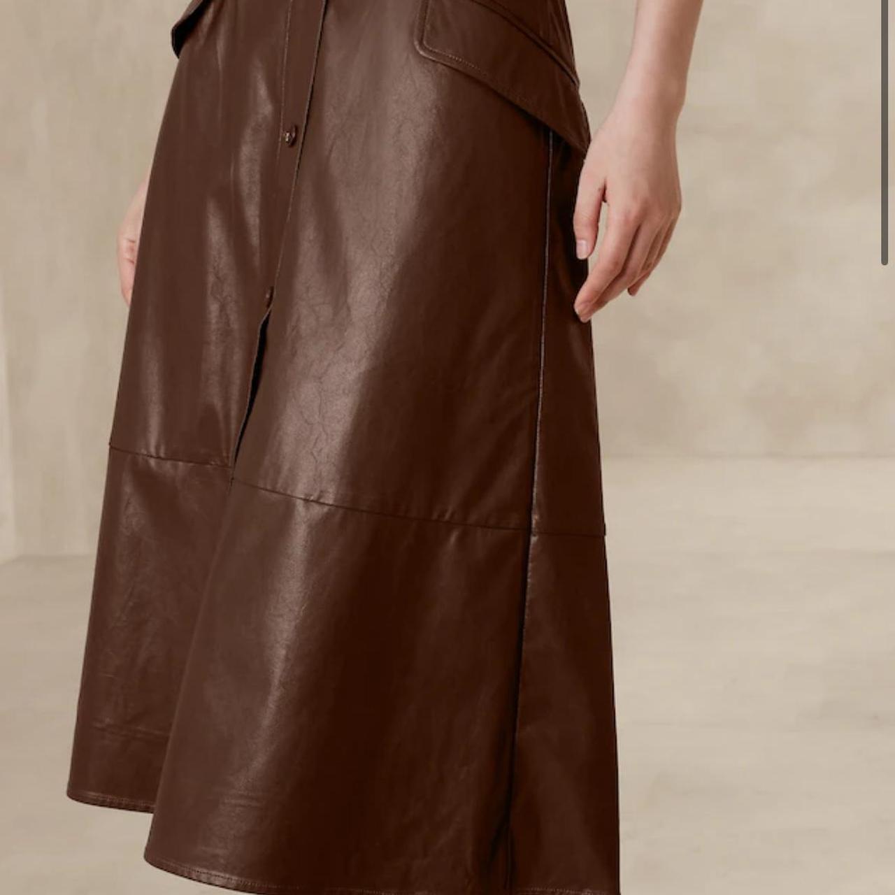 Banana Republic + Vegan Leather Midi Skirt