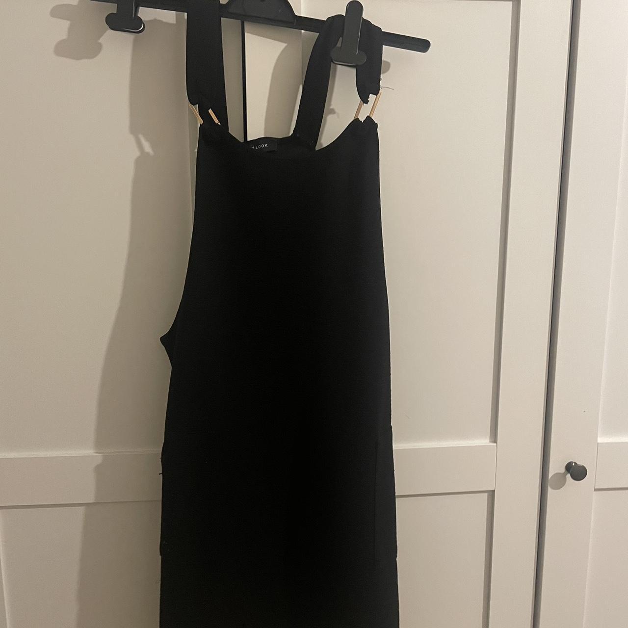 Black pinafore dress - Depop