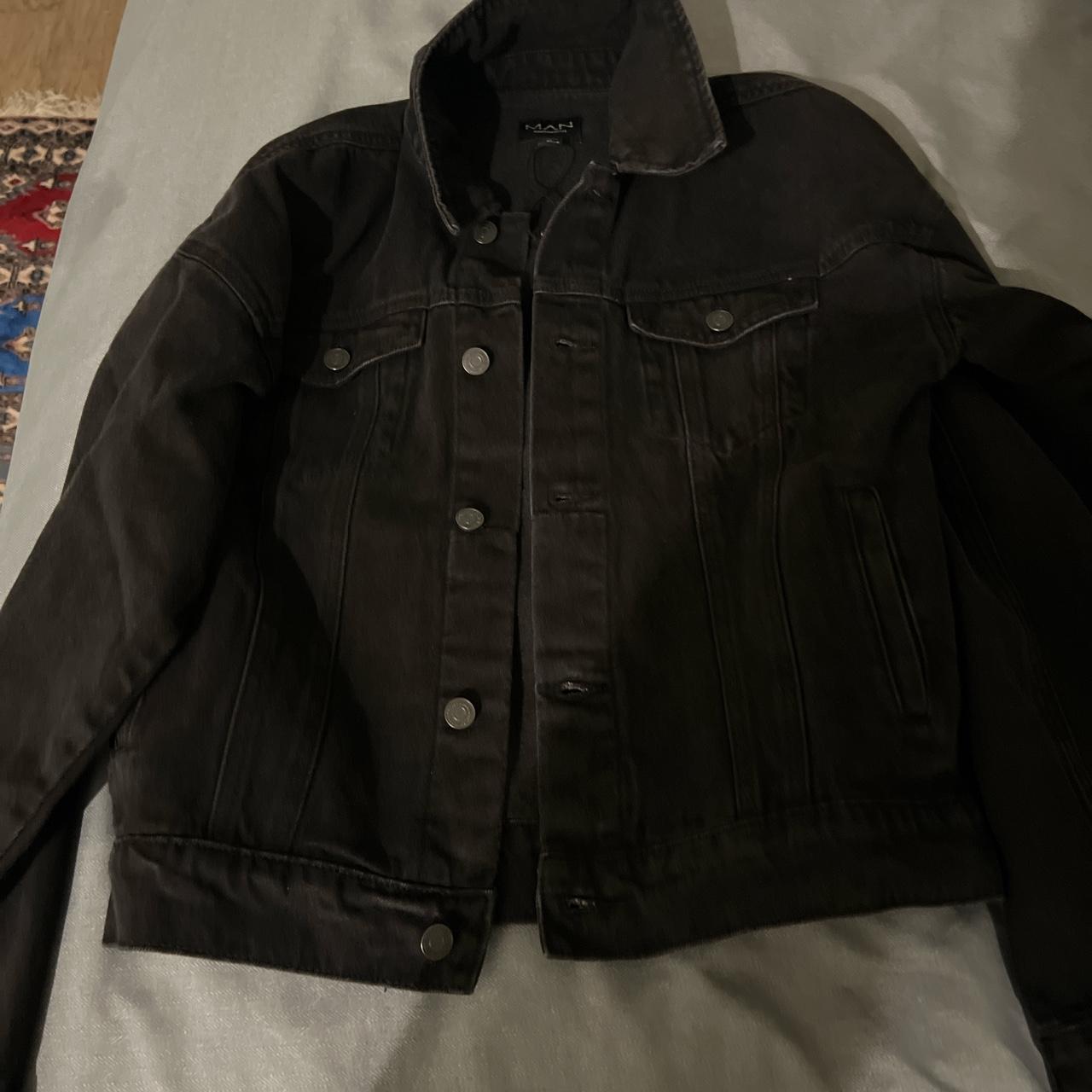 Mens black clearance denim jacket h&m