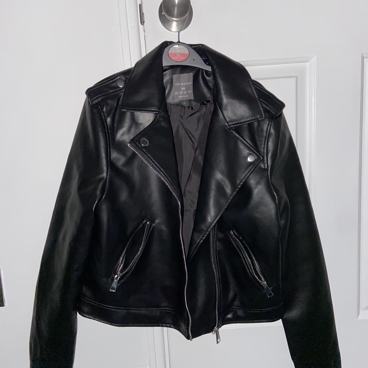 Primark black faux leather jacket best sale