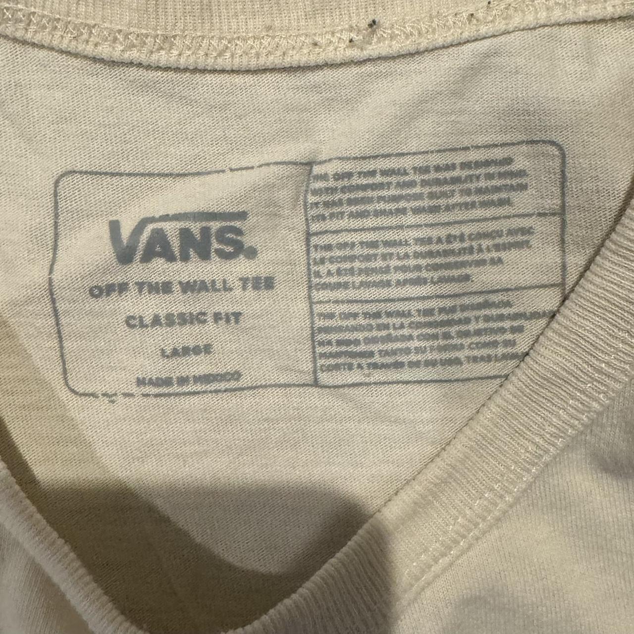 Vans T Shirt (Beige/Cream) (Large) - Depop