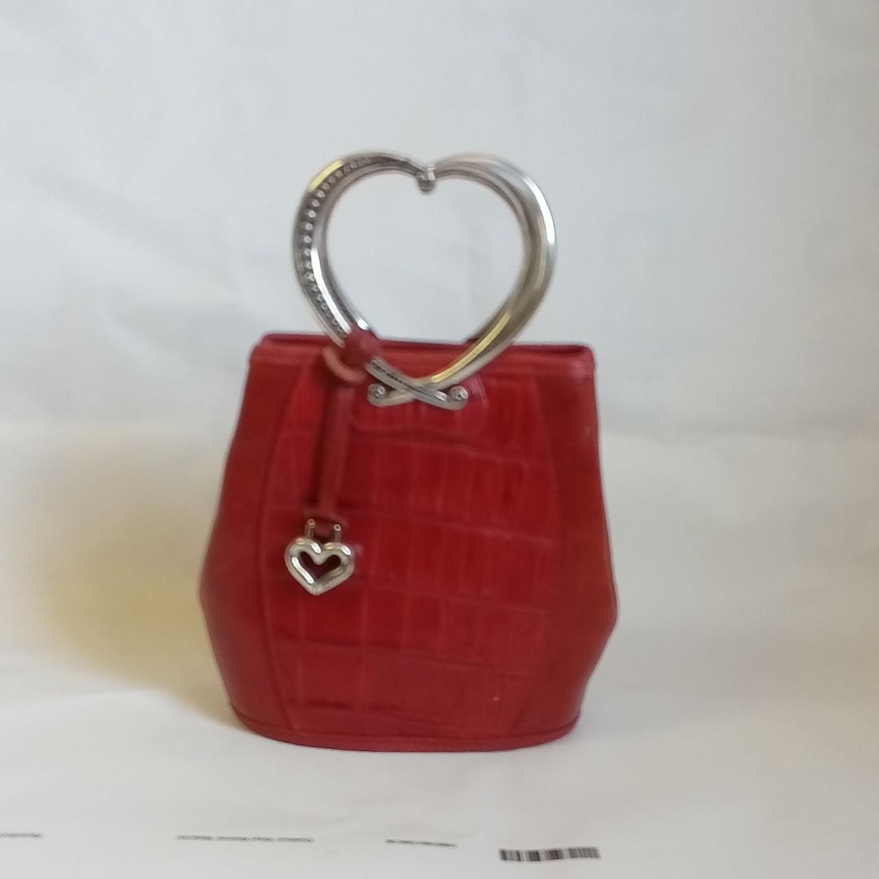 Brighton Corazon Red Croc Heart Handles Leather... - Depop