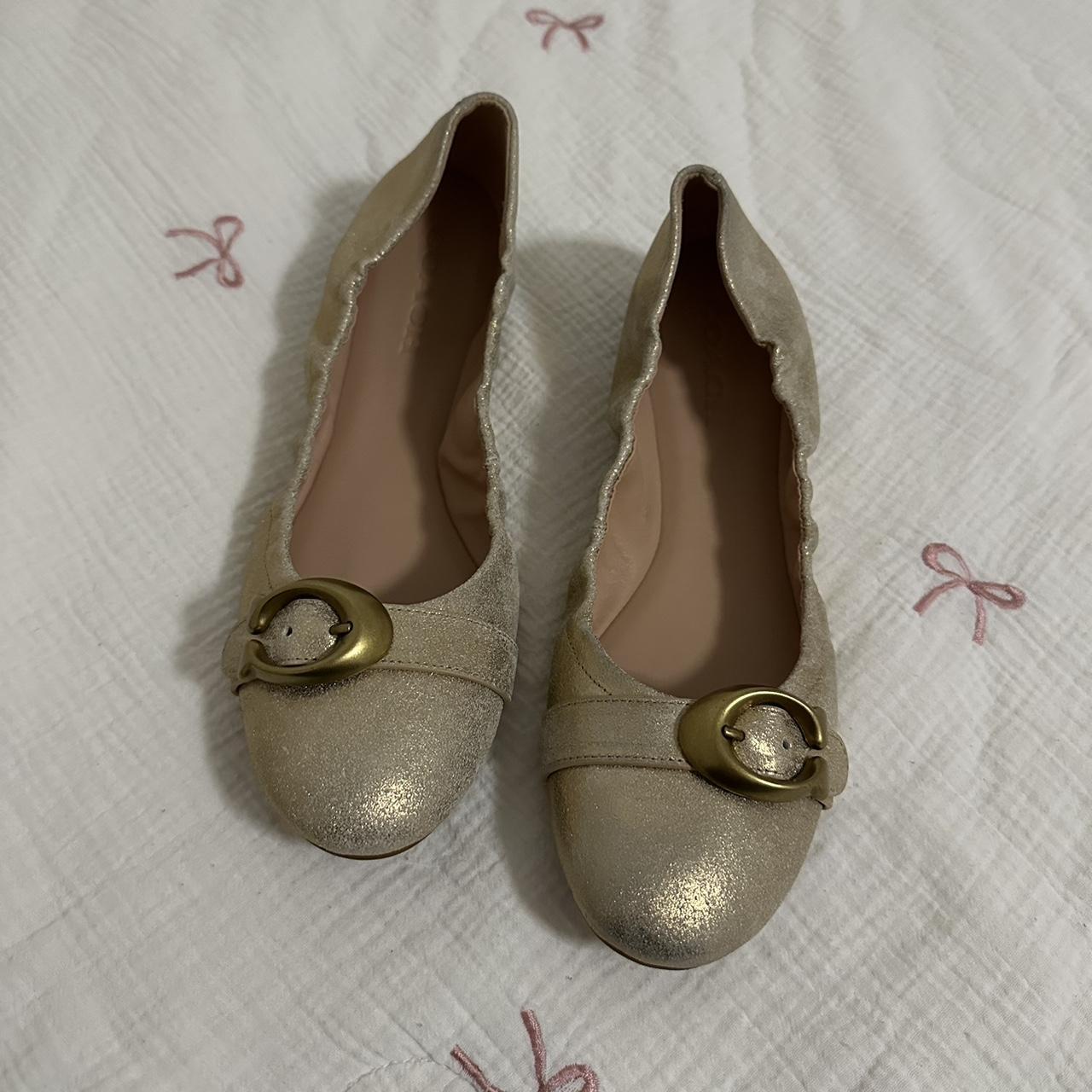 Coach gold sale flats