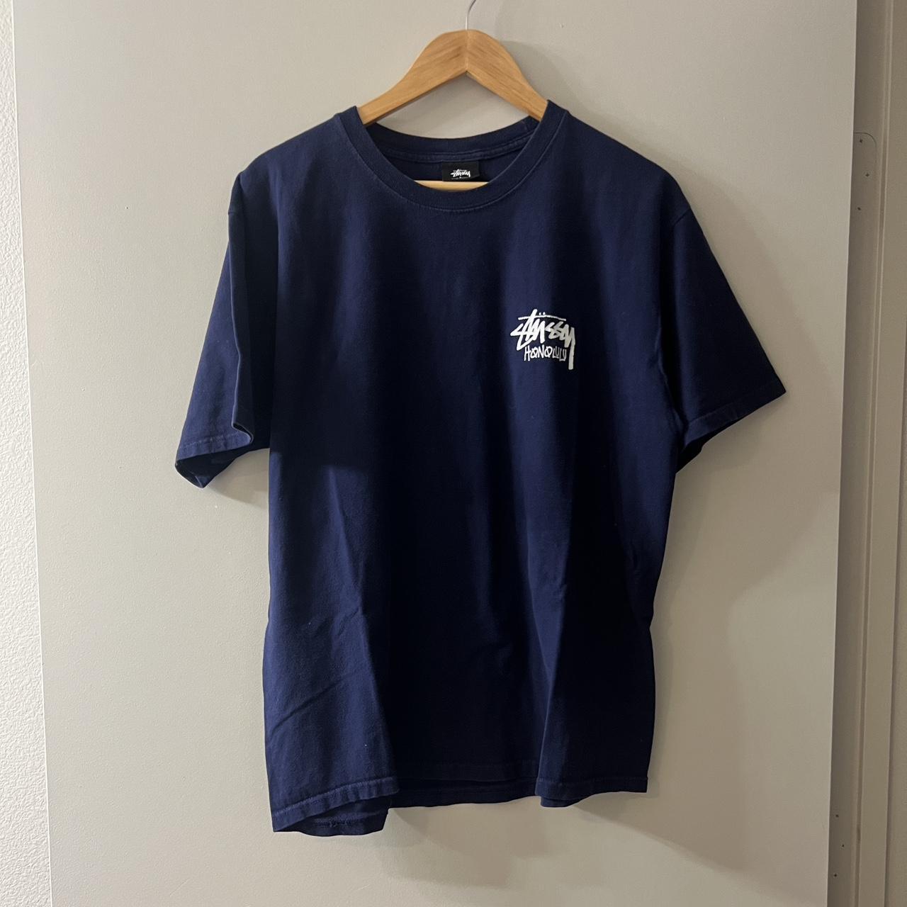 Stüssy - Honolulu Tee (Large - Navy Blue) Only sold... - Depop