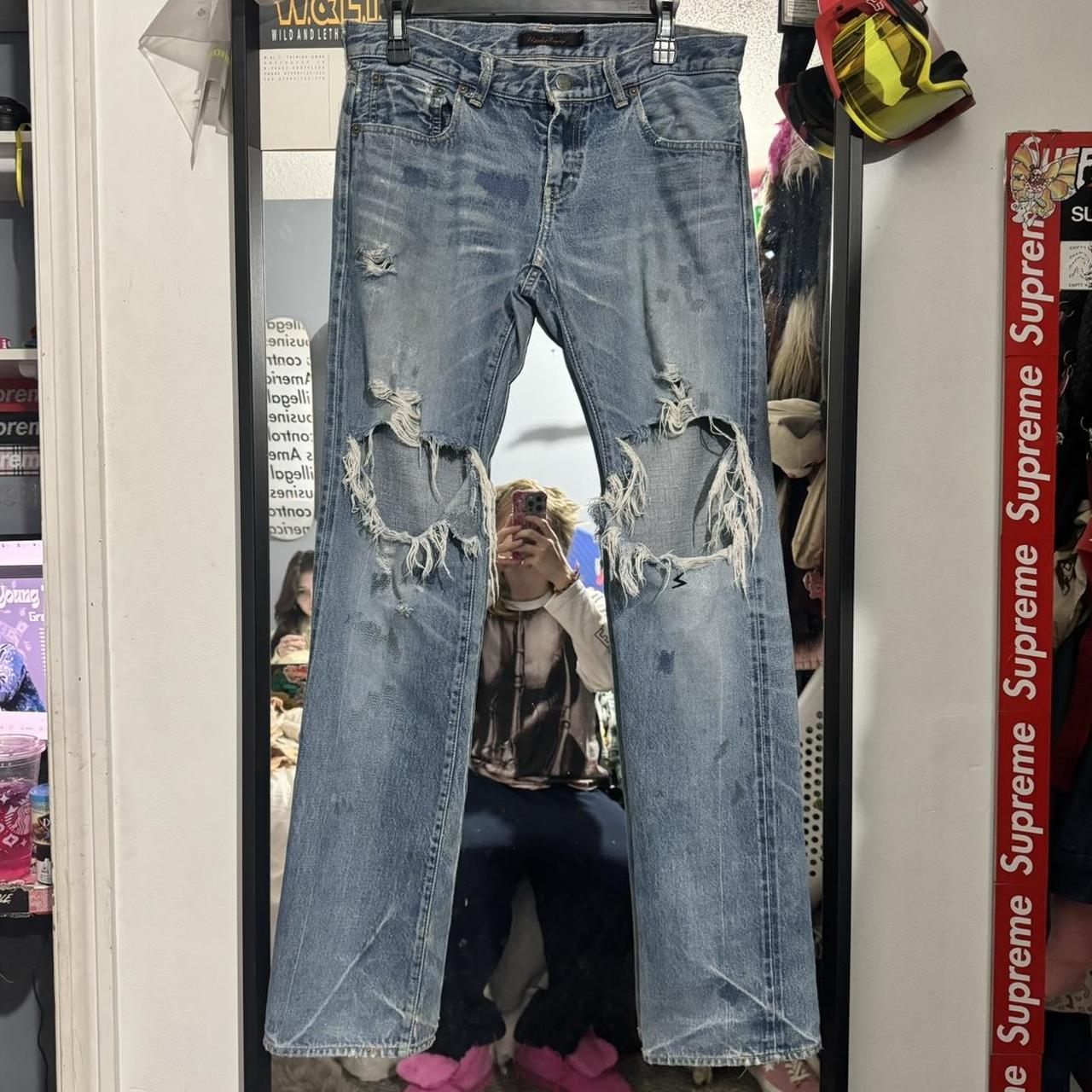 Undercover 2006 Destroyed and Repaired Jeans Size 3... - Depop