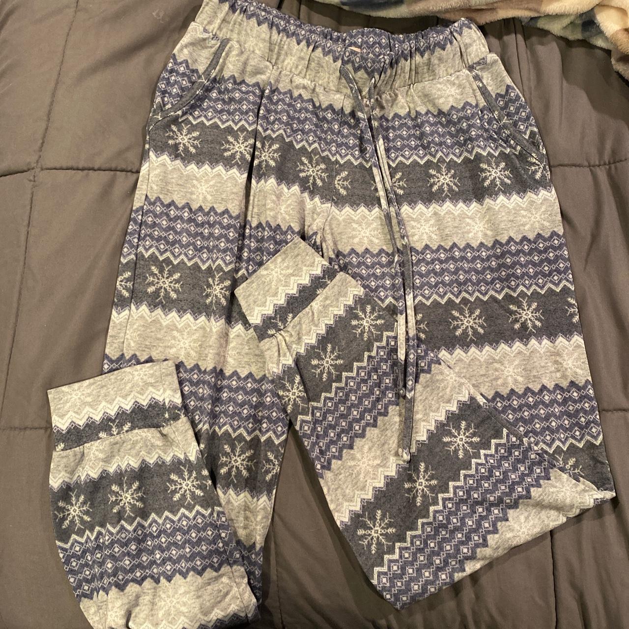 Women's medium pajama pants, Purple and grey with - Depop