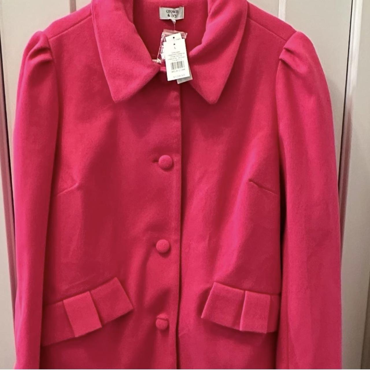 NWT XL Pink Coat with Charming Details Brand New Depop