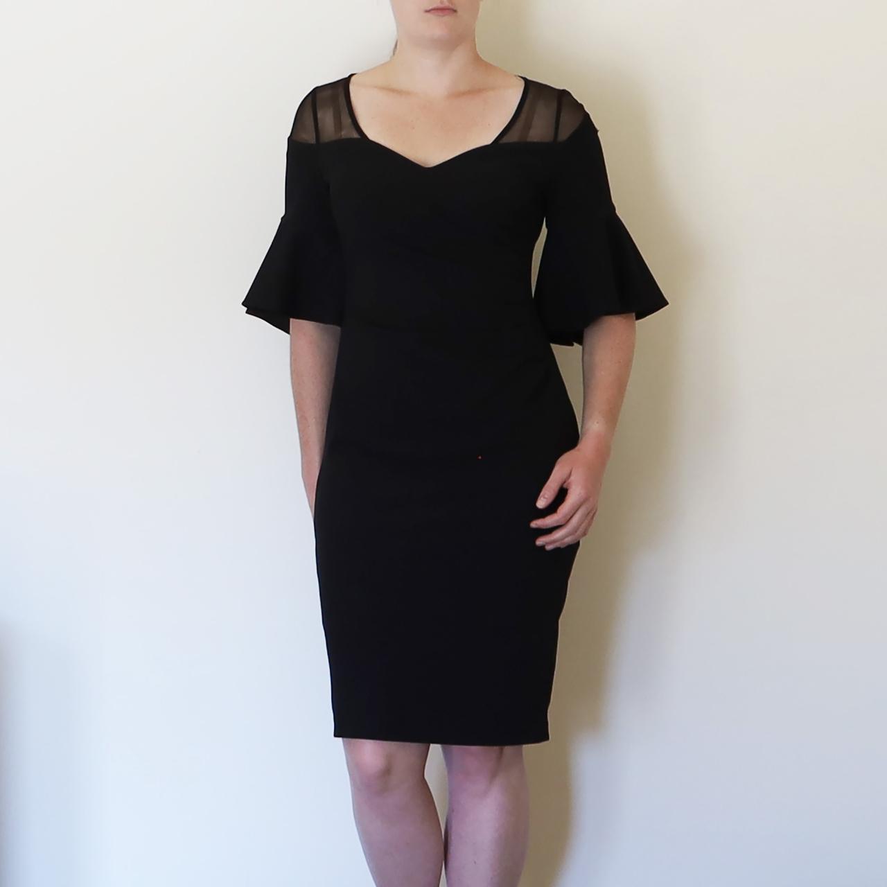 Calvin klein black clearance dress with bell sleeves