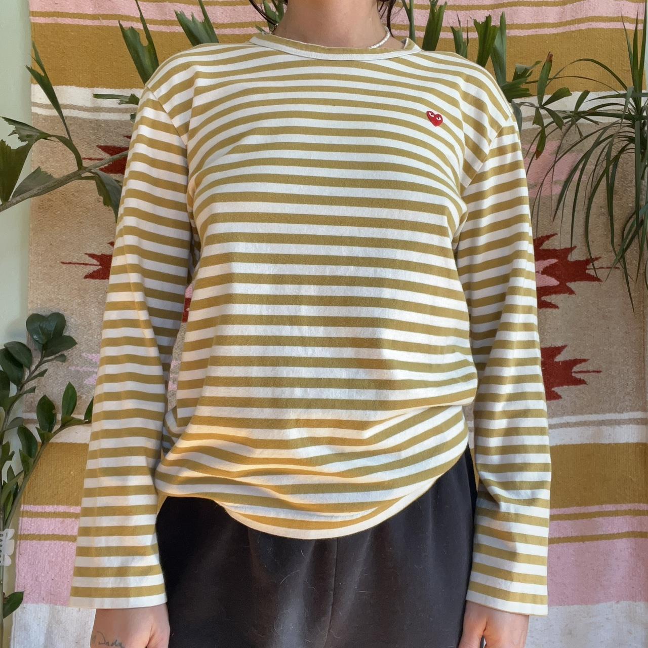 Yellow discount striped sweatshirt