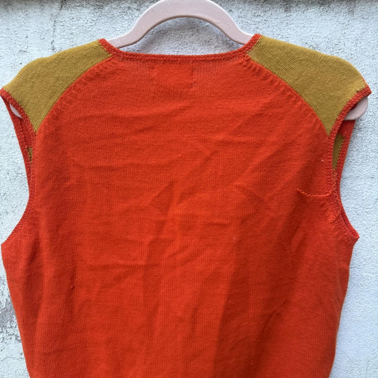 Vintage Women's Tank top - Orange/Multi - L – 60s… - image 7