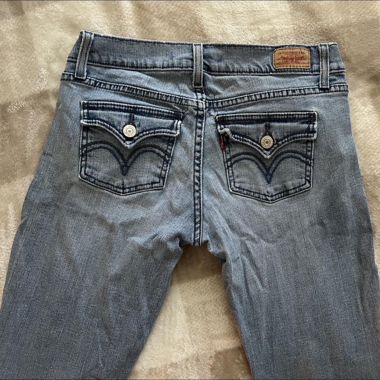 Levi Too Super Low 524 Low Rise Flare Light Wash... - Depop