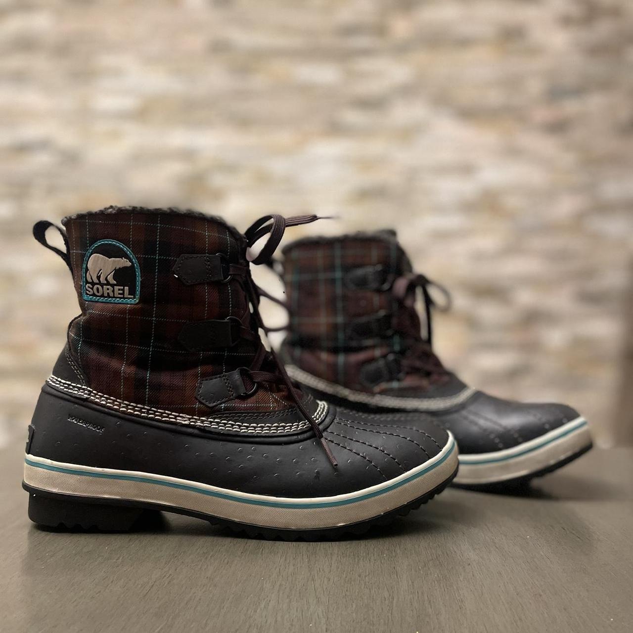 plaid sorel boots