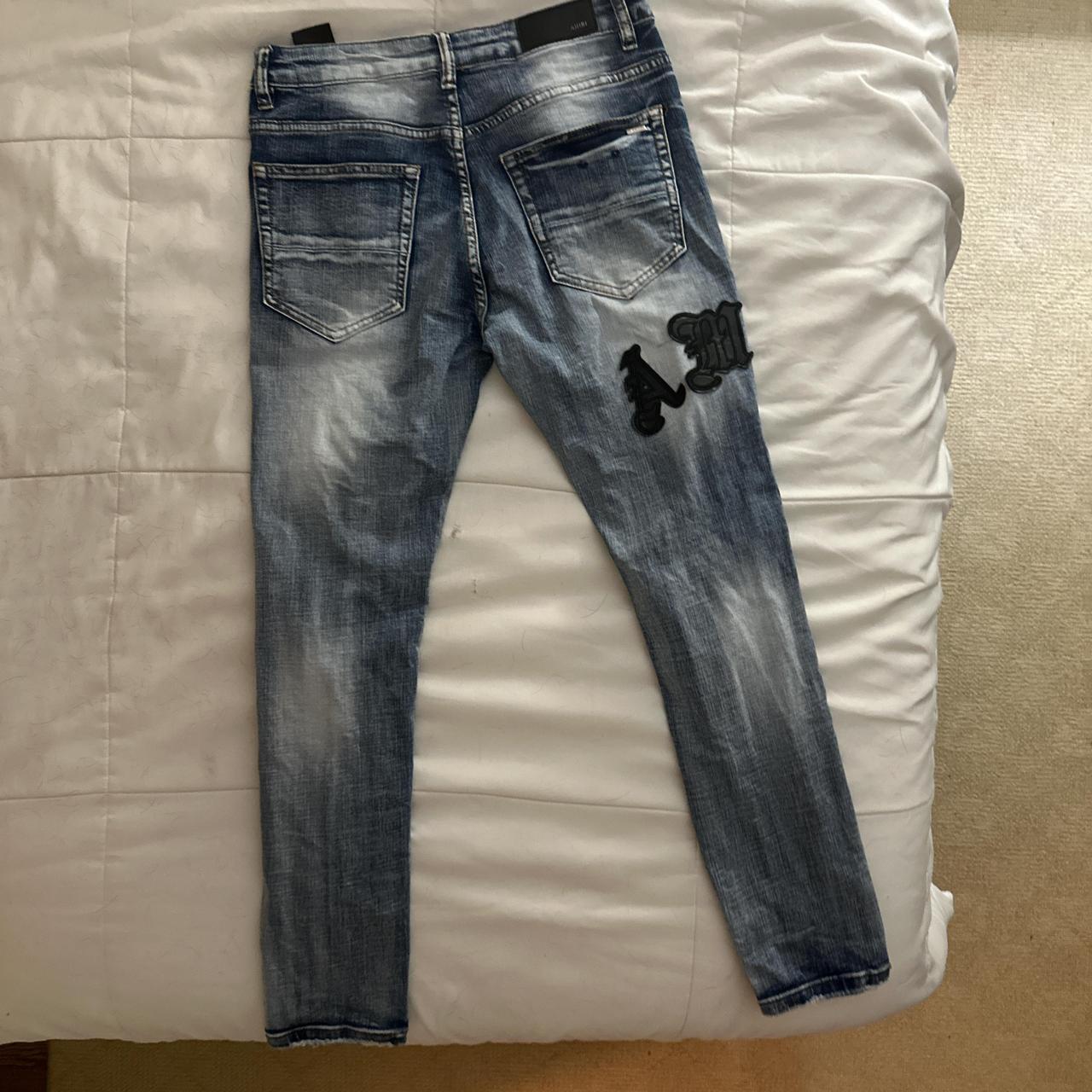 Amiri logo-patch distressed Color: blue,