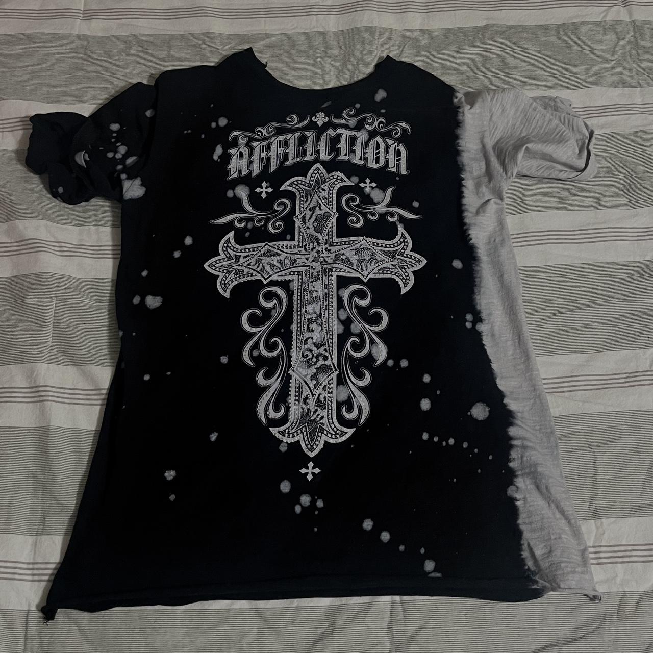 beautiful women’s affliction cross tee with... - Depop