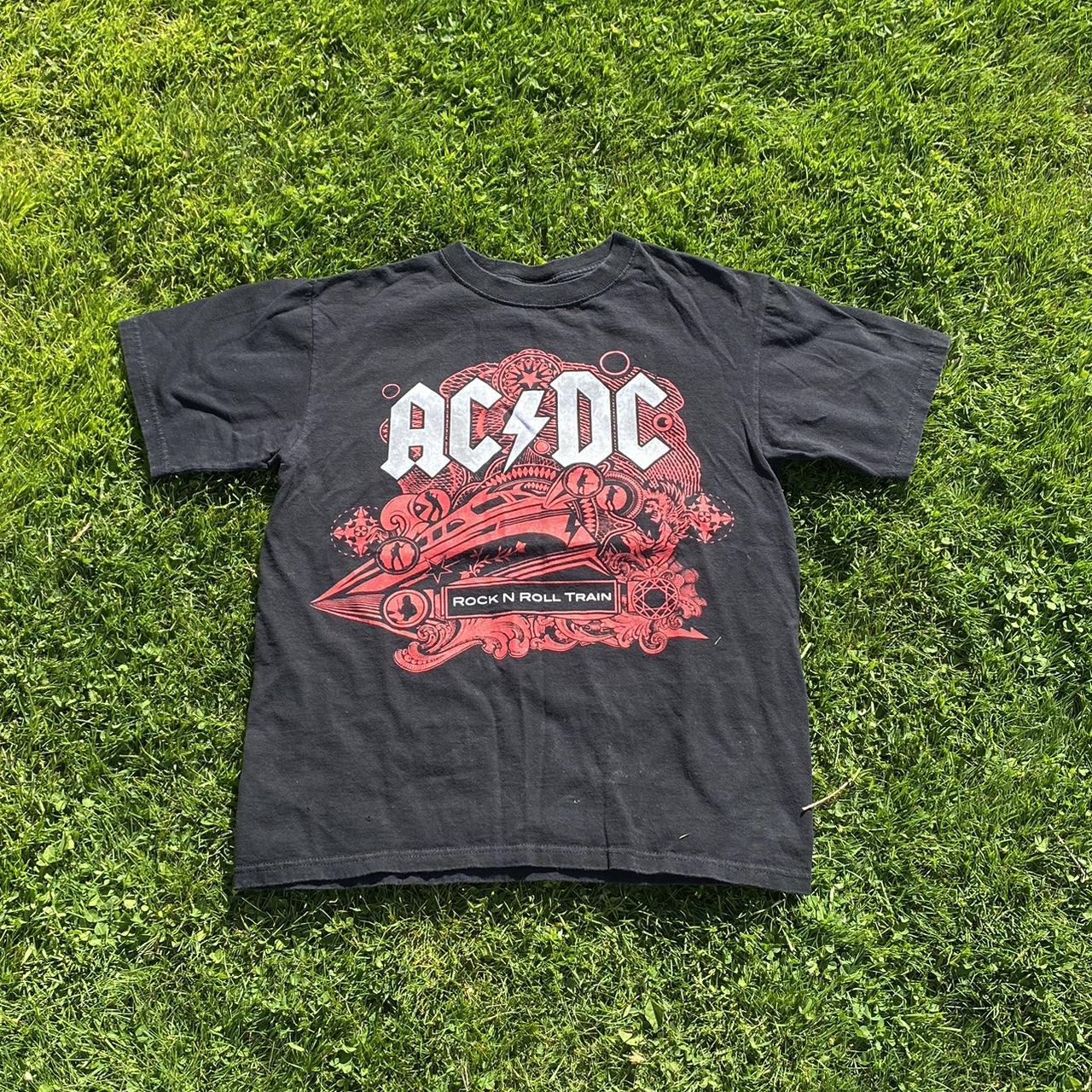 Vintage 2008 AC DC Black ice band tour Graphic Tee... - Depop