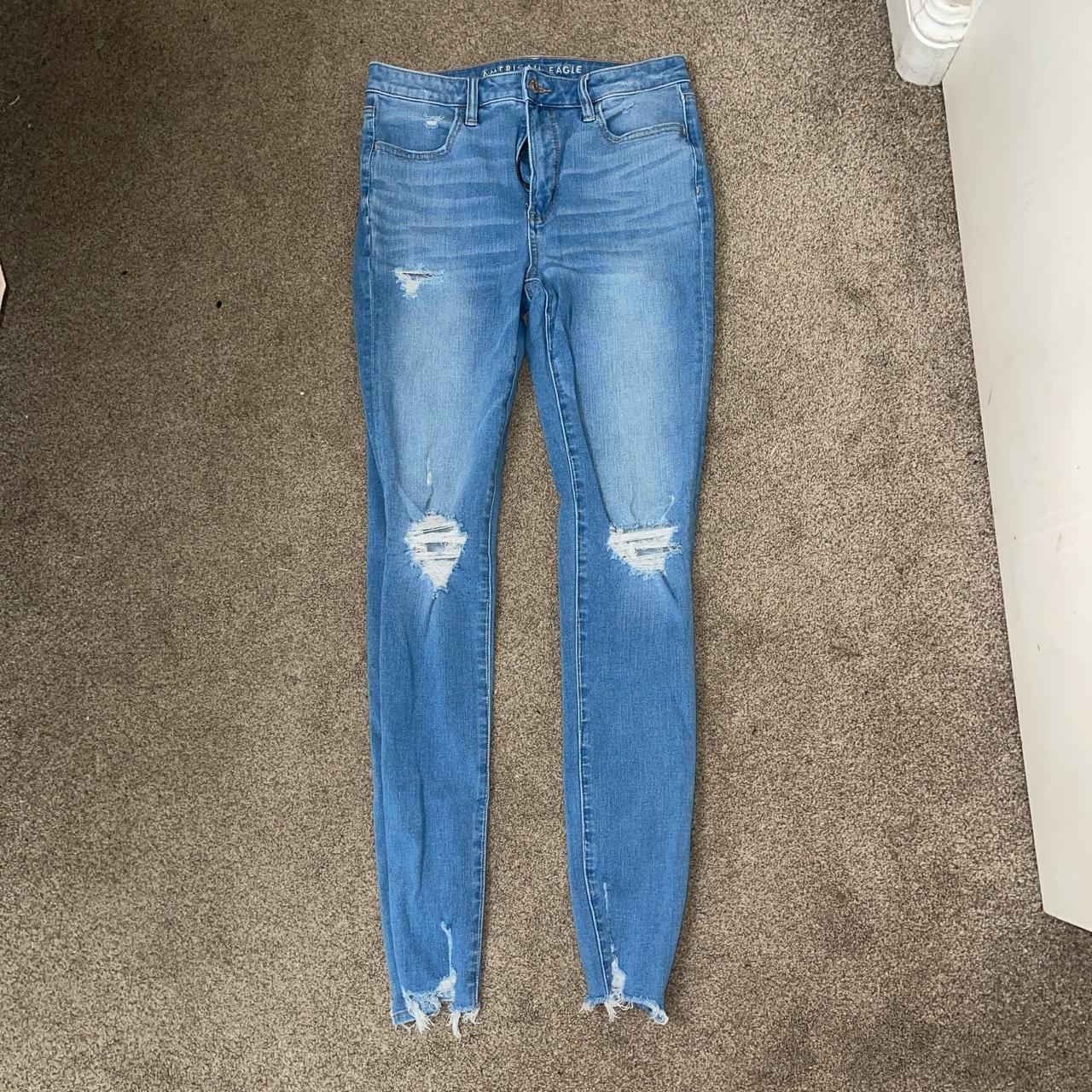 American eagle size 8 xlong ripped jeans Depop