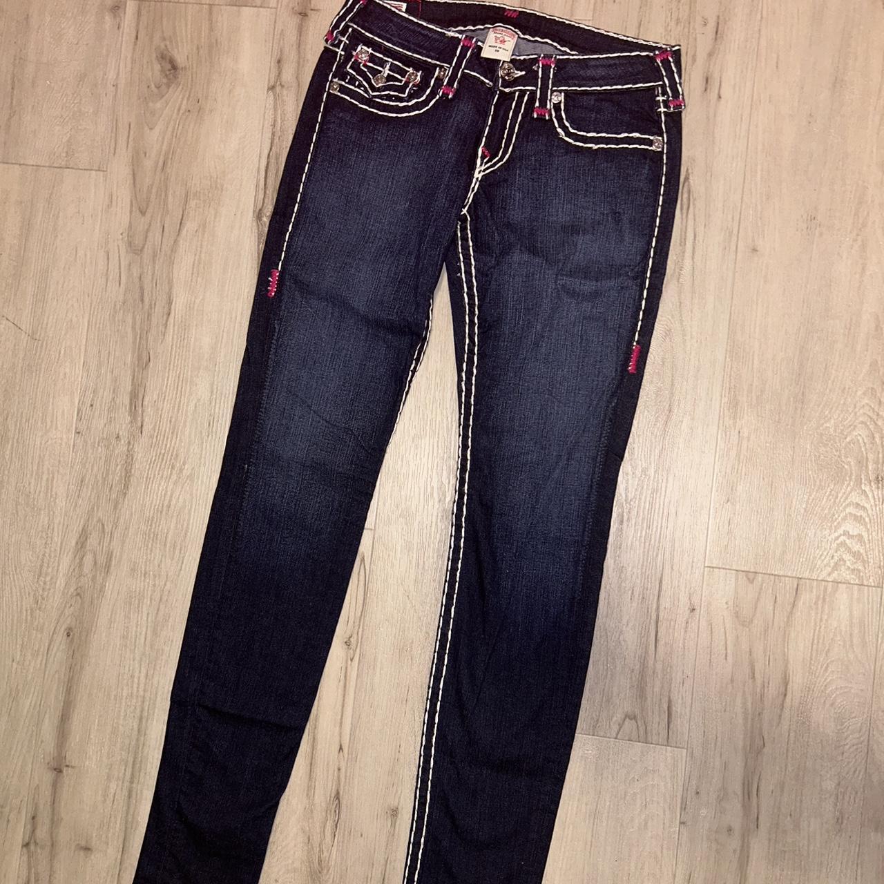 y2k❤️ TRUE RELIGION ピンクステッチ ローライズ フレアパンツ y2k❤️ TRUE RELIGION ピンクステッチ ローライズ フレアパンツ