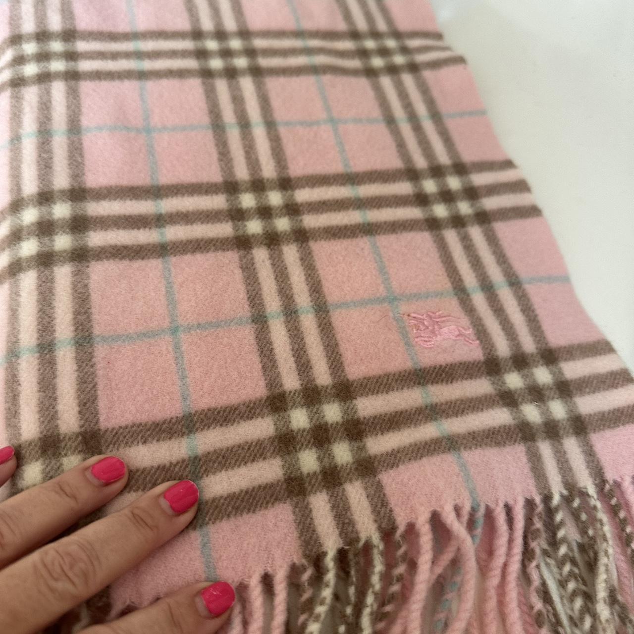 Genuine pale pink Burberry scarf - in mint condition - Depop