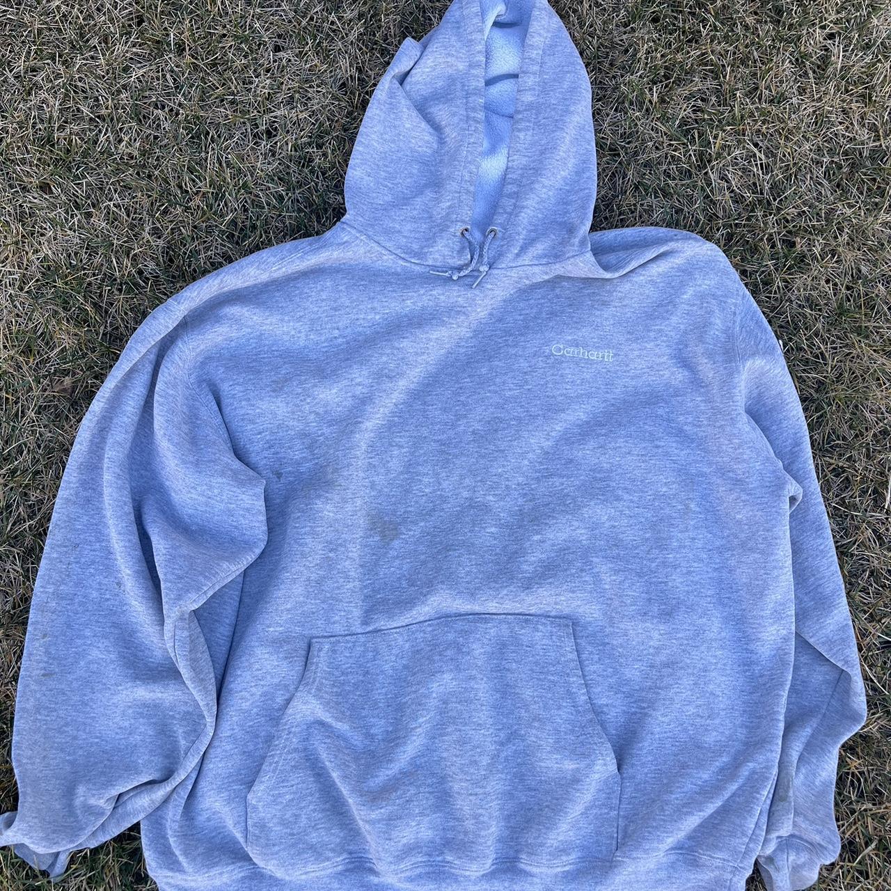 Carhartt grey sweatshirt Some stains which are... - Depop