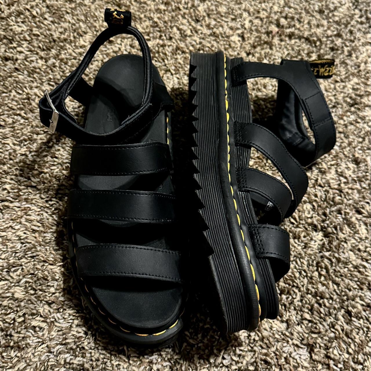 \\ DR. MARTENS BLAIRE HYDRO LEATHER STRAP SANDALS... - Depop