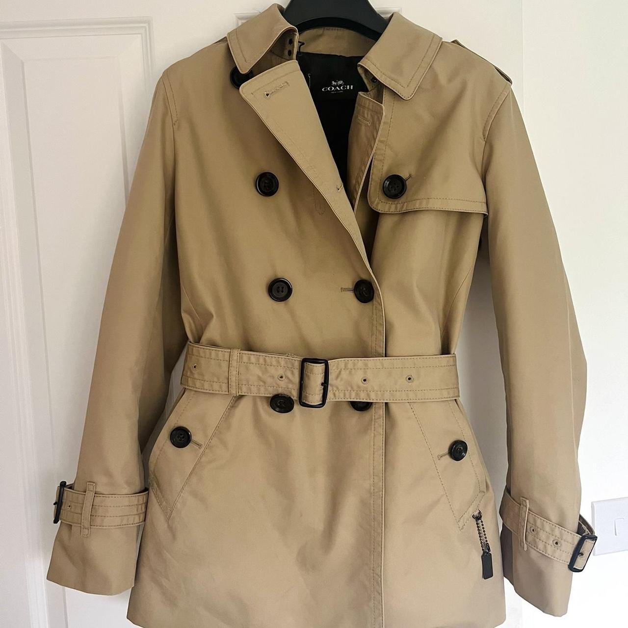 Coach classic sale short trench coat