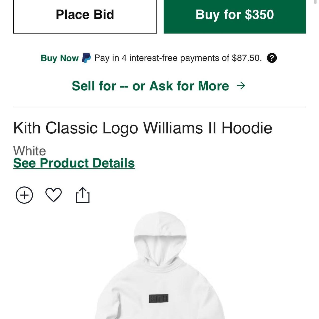 KITH Classic Logo Williams II Hoodie size M. White - Depop