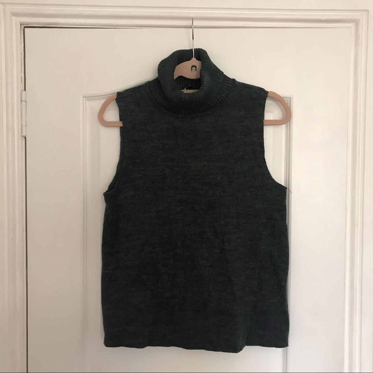 Green Sleeveless Zara high Neck top More of a green... - Depop