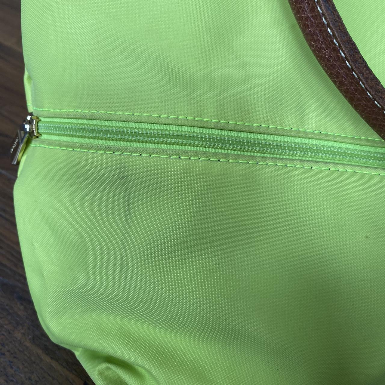 Longchamp bag in unique lime green colour. Perfect... - Depop