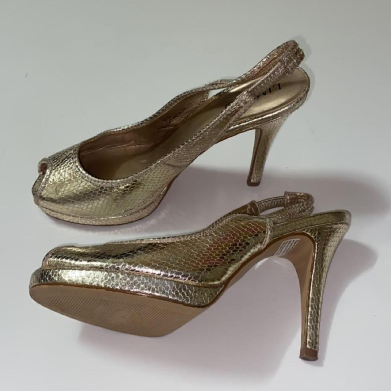 Gold Peep Tow Slingback Heels In great condition Depop