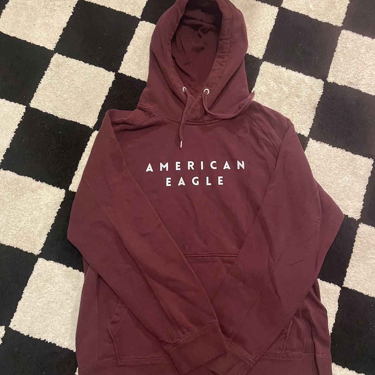 Burgundy american eagle on sale hoodie