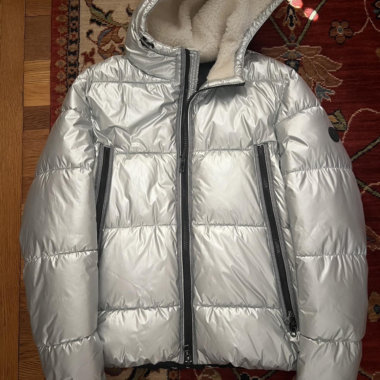 Michael Kors Men s Metallic Silver Hooded Puffer