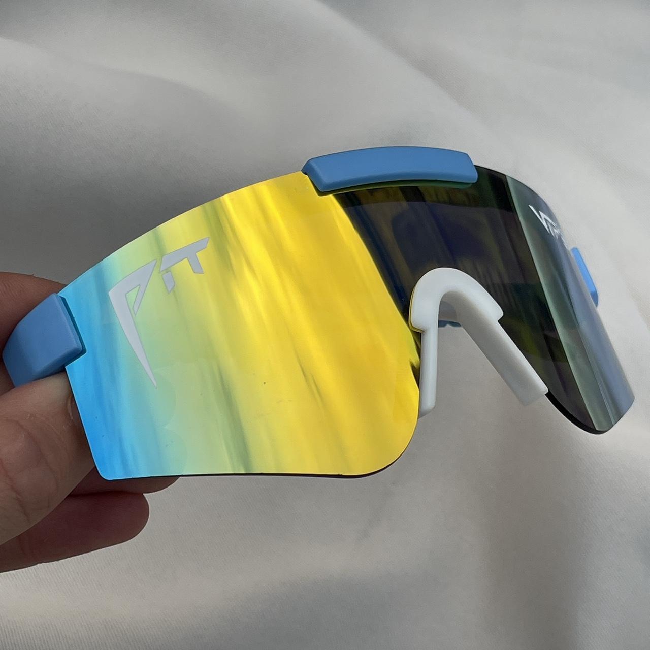 Pit Viper Sunglasses Color Baby Blue/White 🩵⚪️ Depop