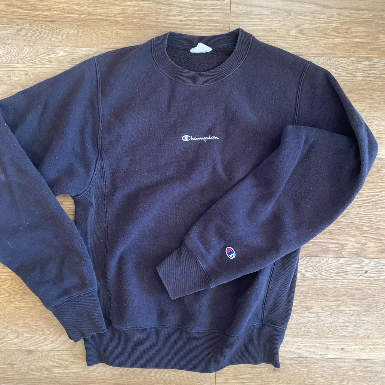 Black champion crew neck. Perfect for layering and... - Depop