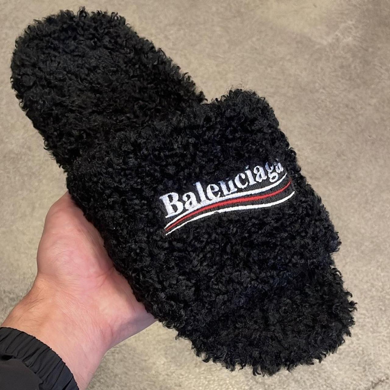 Balenciaga Fur Slippers Handmade(Brand new with the... - Depop
