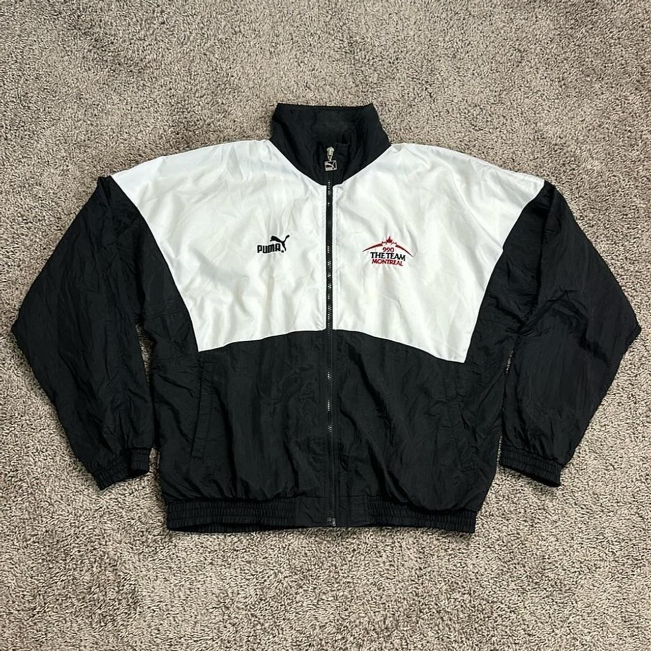 Vintage PUMA Man s Track Jacket Black White Size L. Depop