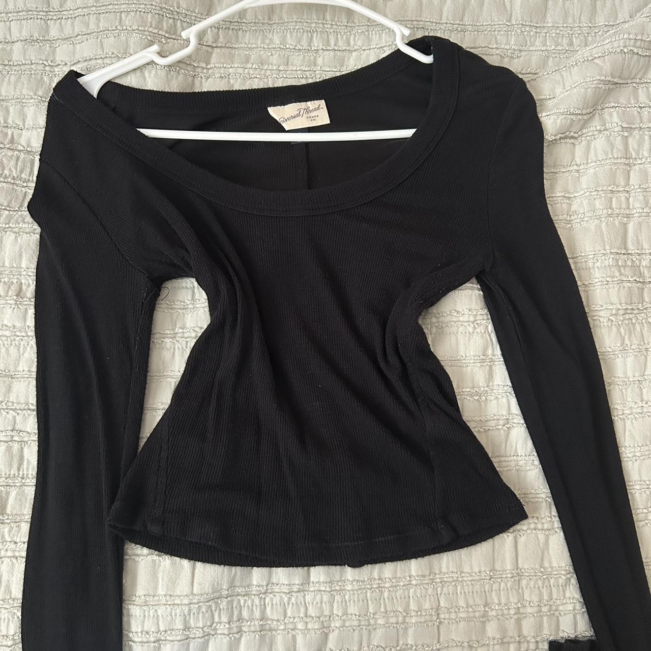 mckenna ribbed eyelet cropped long sleeve with a - Depop