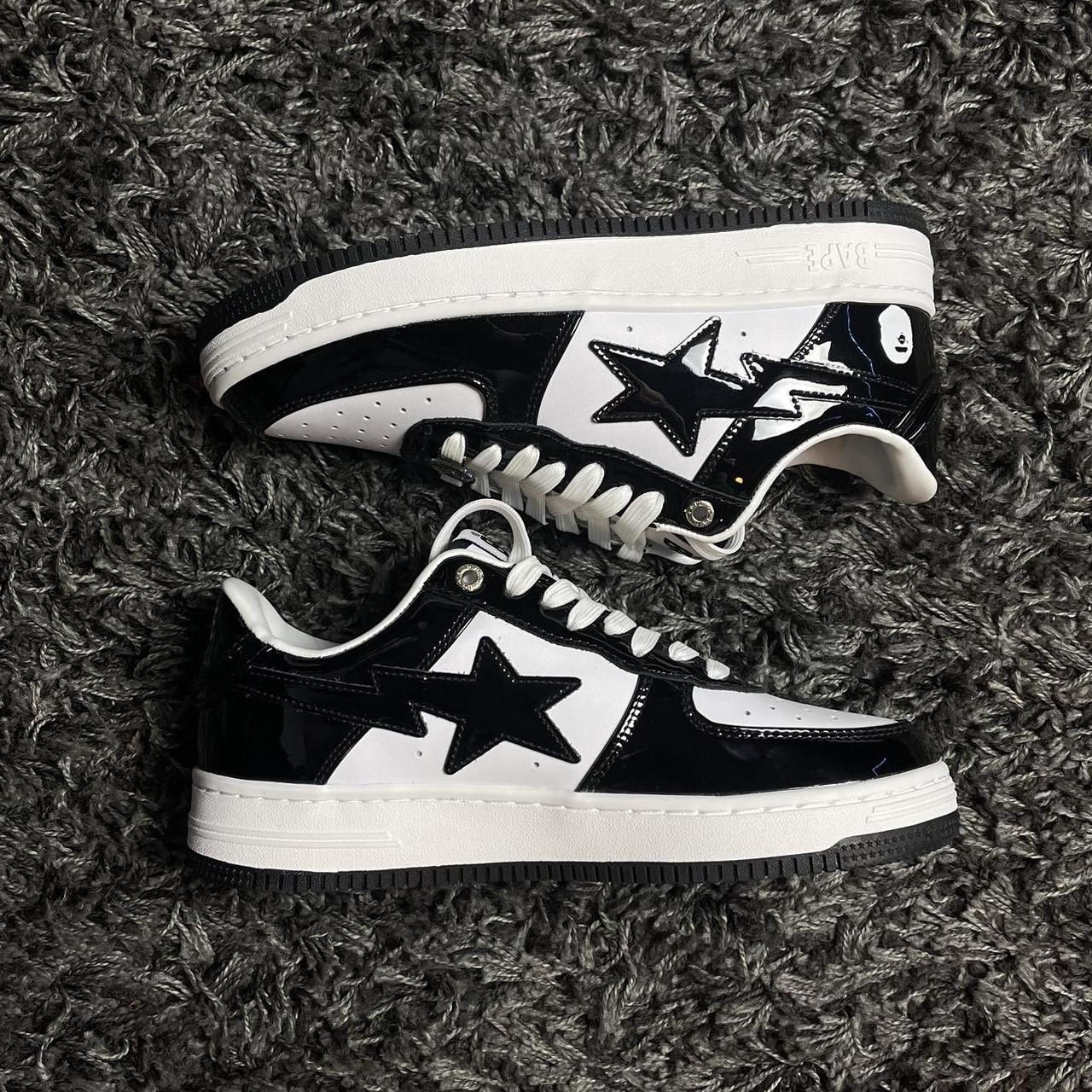 bapesta low black and white
