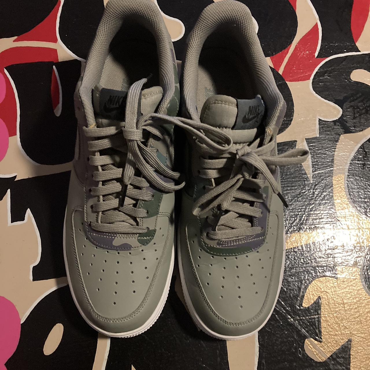 Green camo reflective air forces - Depop