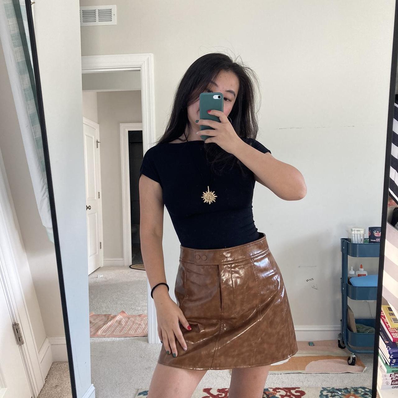 Faux leather skirt outlet h&m