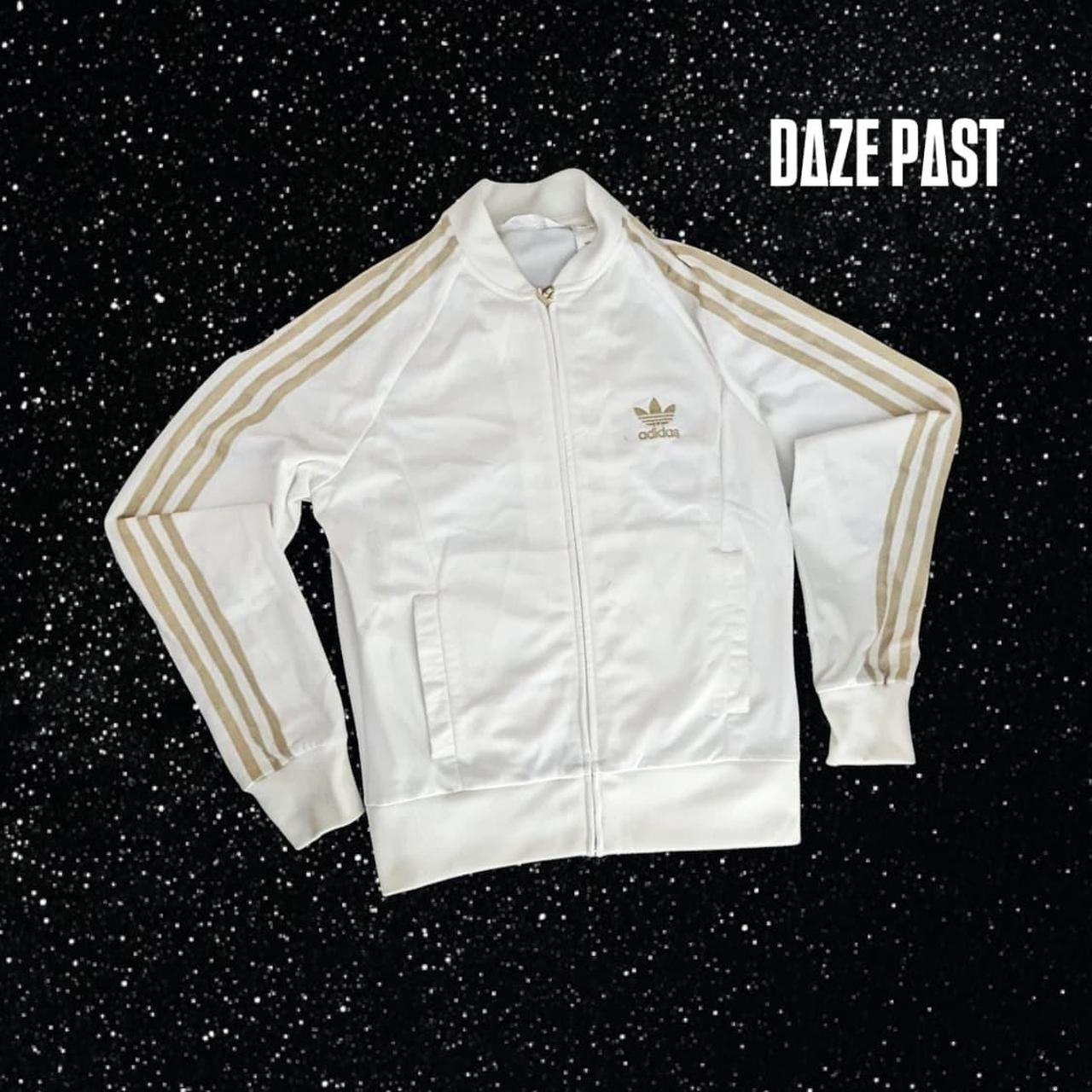 Adidas Originals White Jacket Gold front. Depop