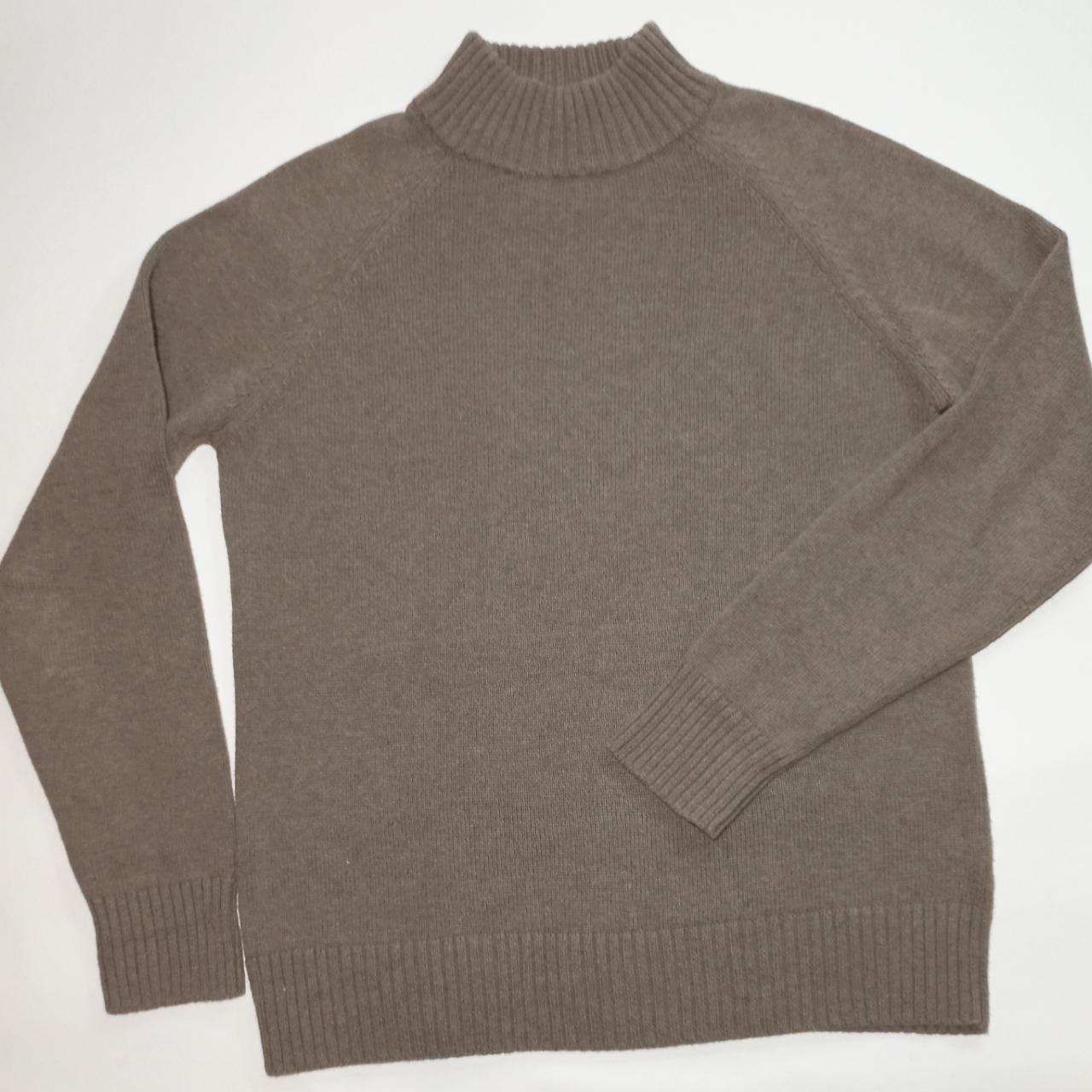 Jeanne Pierre Mock Neck Long Sleeve Sweater Brown... - Depop