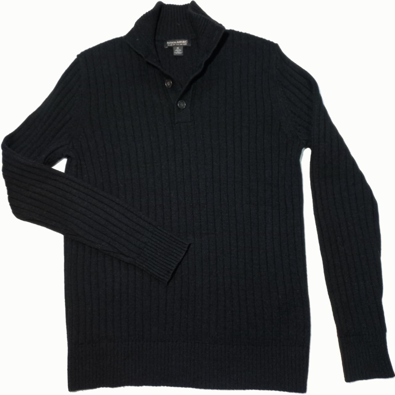 Banana Republic 1/4 Button Mock Neck Sweater... Depop
