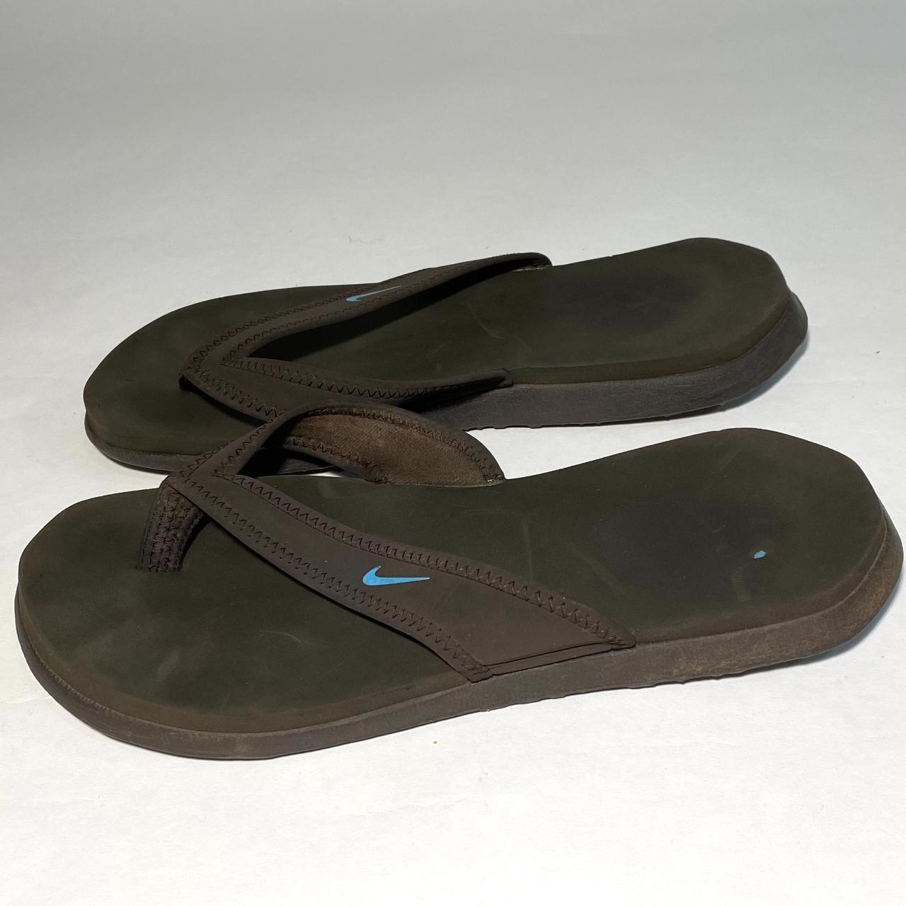 Nike South Beach Celso Flip Flops Brown Sandals... Depop