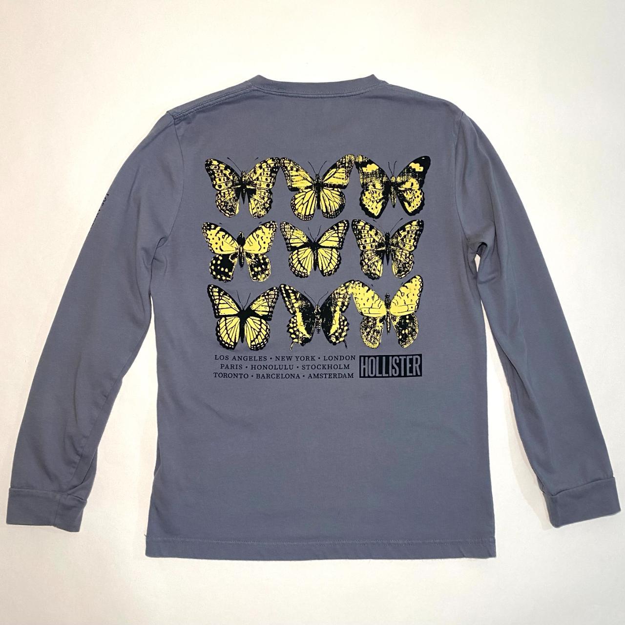 Depop Butterfly Hollister Shirt HOLLISTER Butterfly Logo Blue T