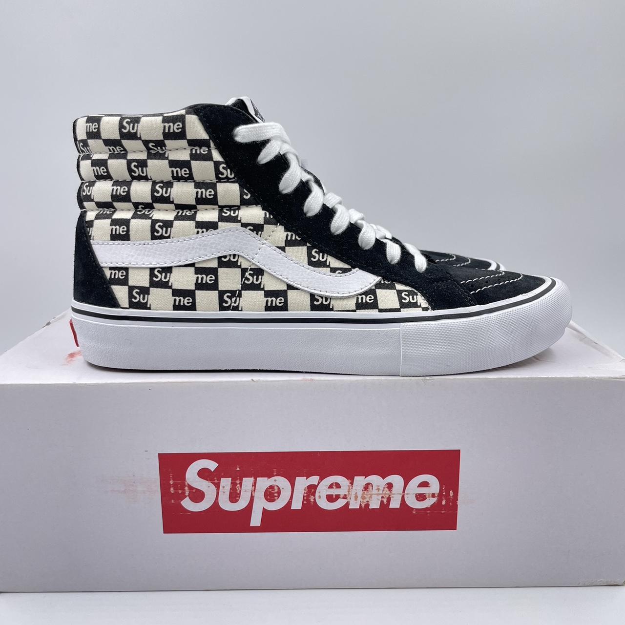 Supreme checkered hotsell vans sk8 hi