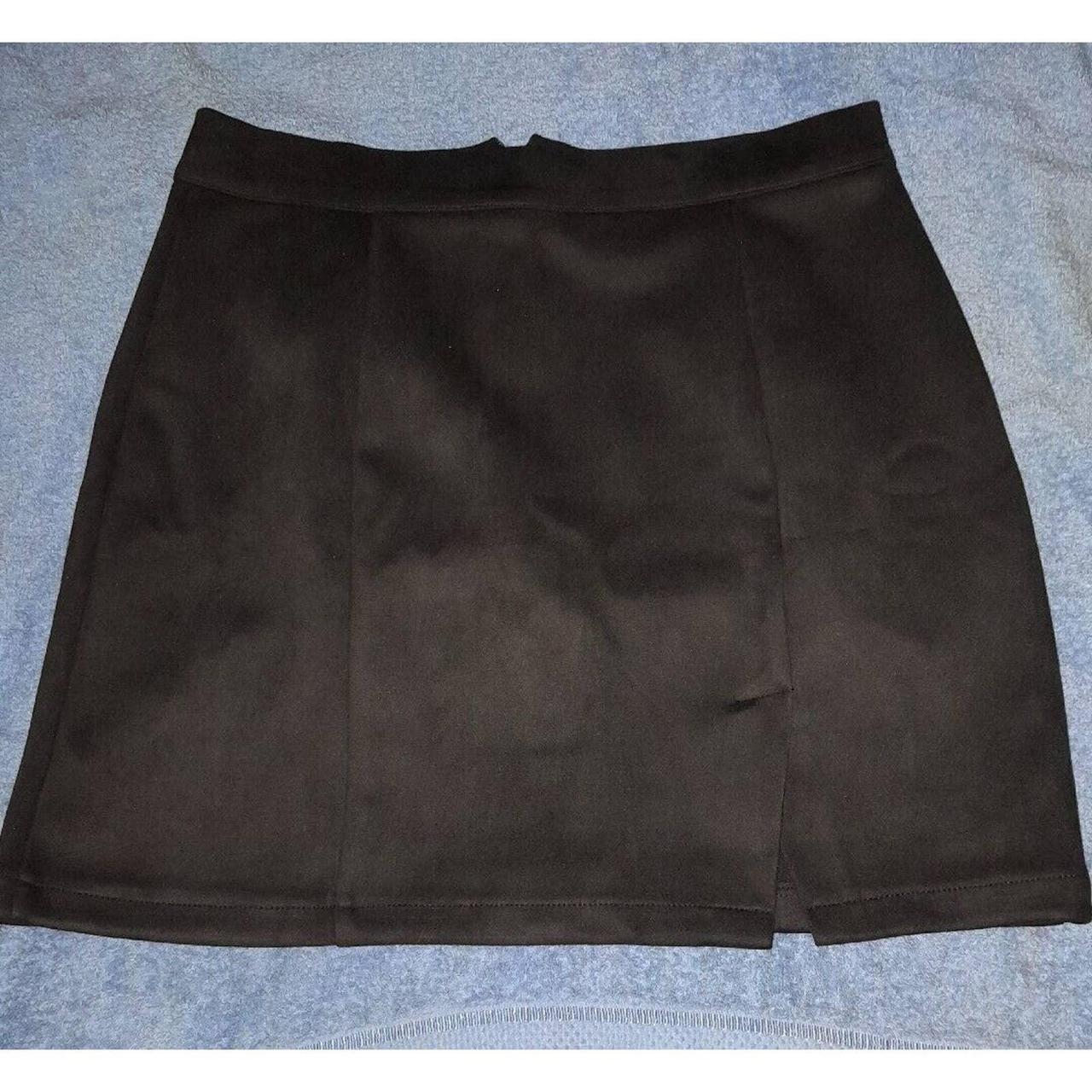 Faux suede a outlet line mini skirt