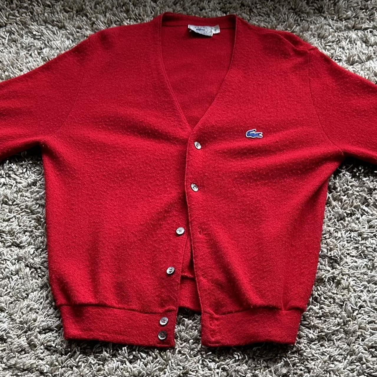 vintage Lacoste cardigan sweater is solid pattern,... - Depop