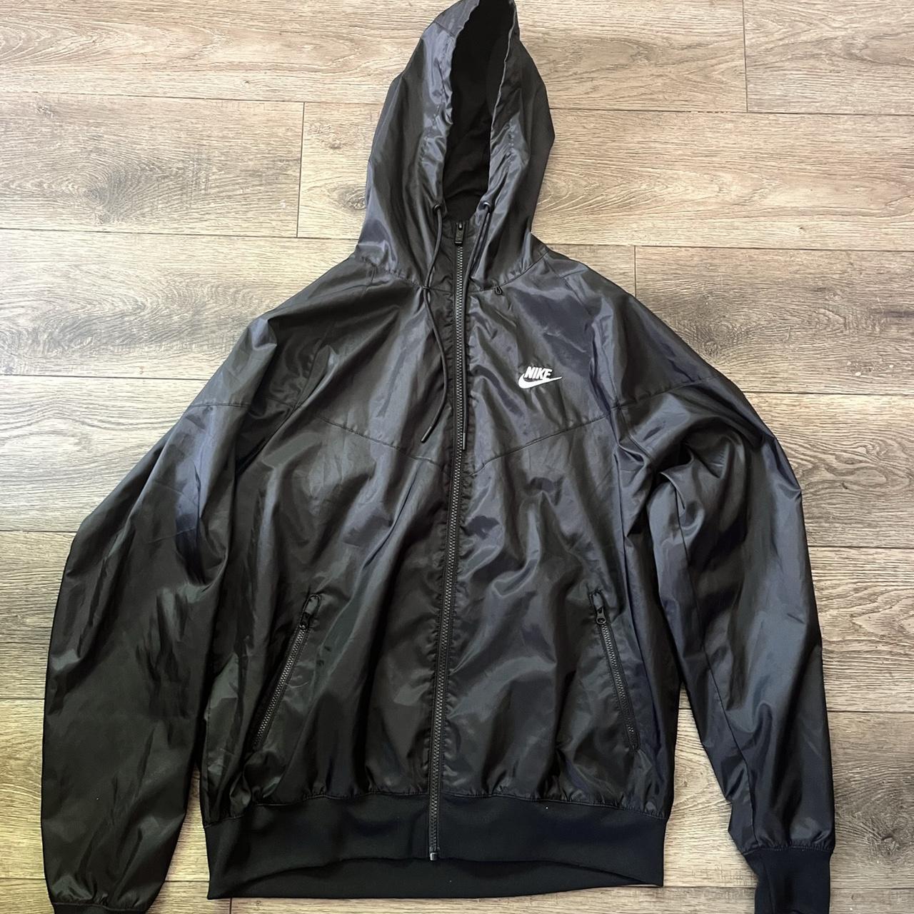 black nike jacket worn once Depop