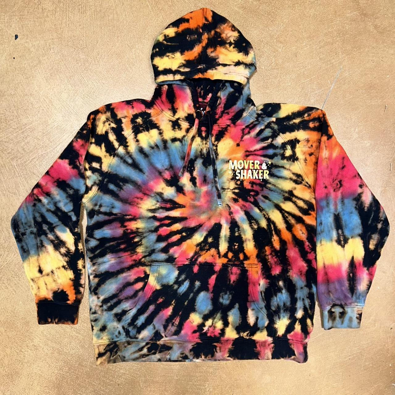 Custom Hoodie Black And Orange Tie Dye Sweatshirt Thrasher Skate