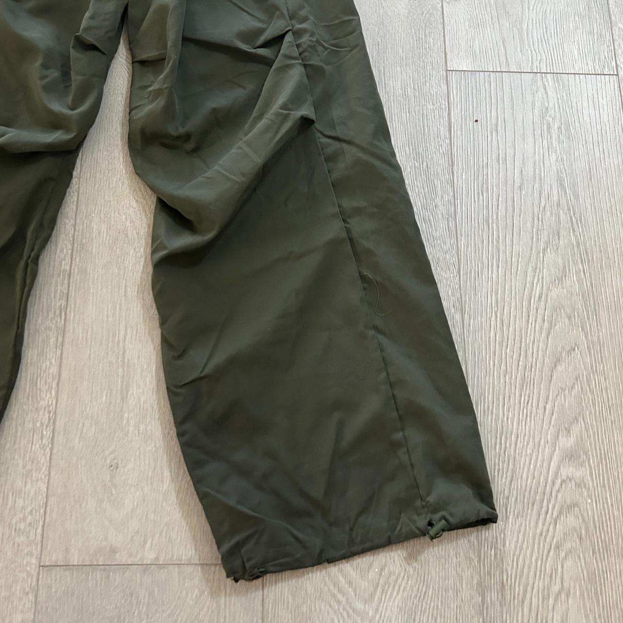 Dark Green Parachute Pants -Size L, They sit hella... - Depop